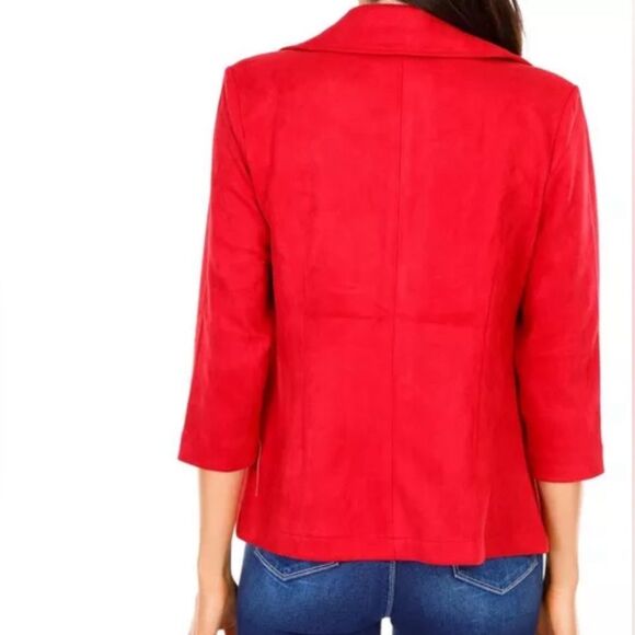 NYCC red faux suede blazer jacket size small NWT - Picture 4 of 7